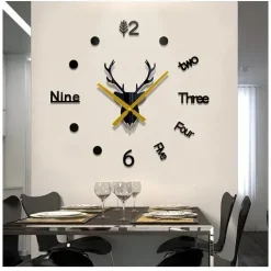 Αυτοκόλλητο ρολόι τοίχου 3D DIY 60-110cm ZH205110 μαύρο