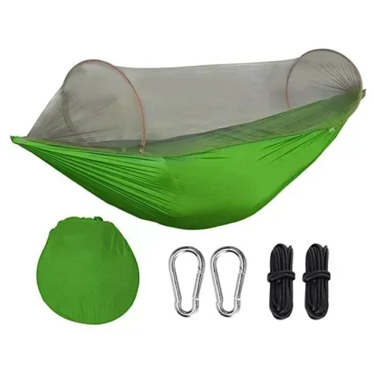 Αιώρα camping μονή με τούλι σε πράσινο χρώμα