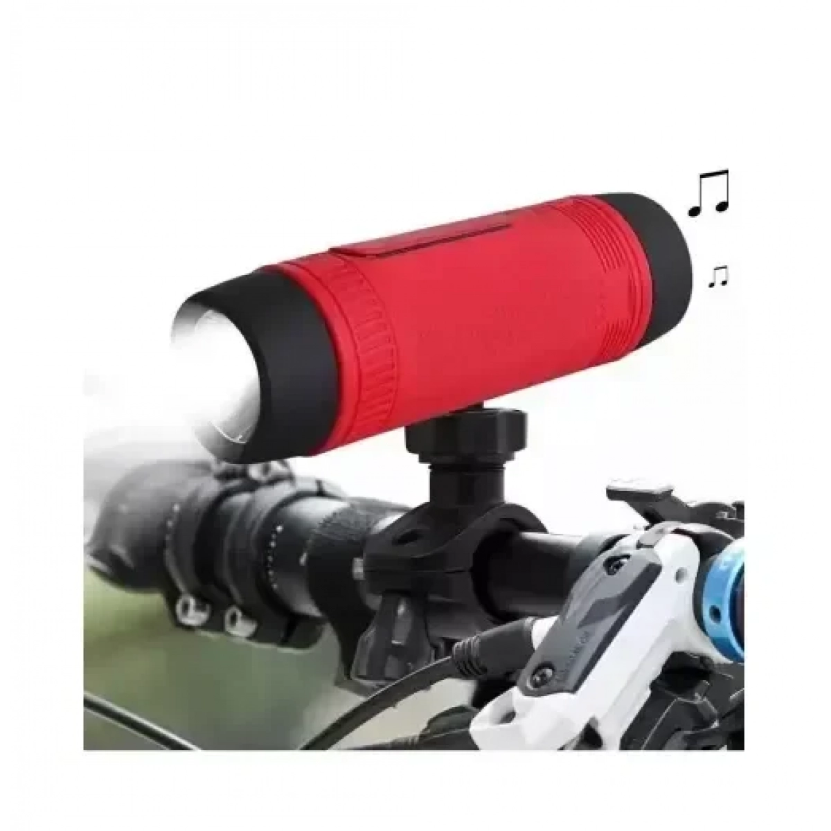Ασύρματο ηχείο bluetooth 10W με φακό για ποδήλατο κόκκινο - Image 2
