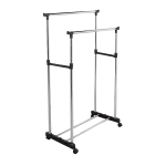 Διπλή κρεμάστρα ρούχων όρθια 81x69x138cm με ρόδες για εύκολη μετακίνηση OEM