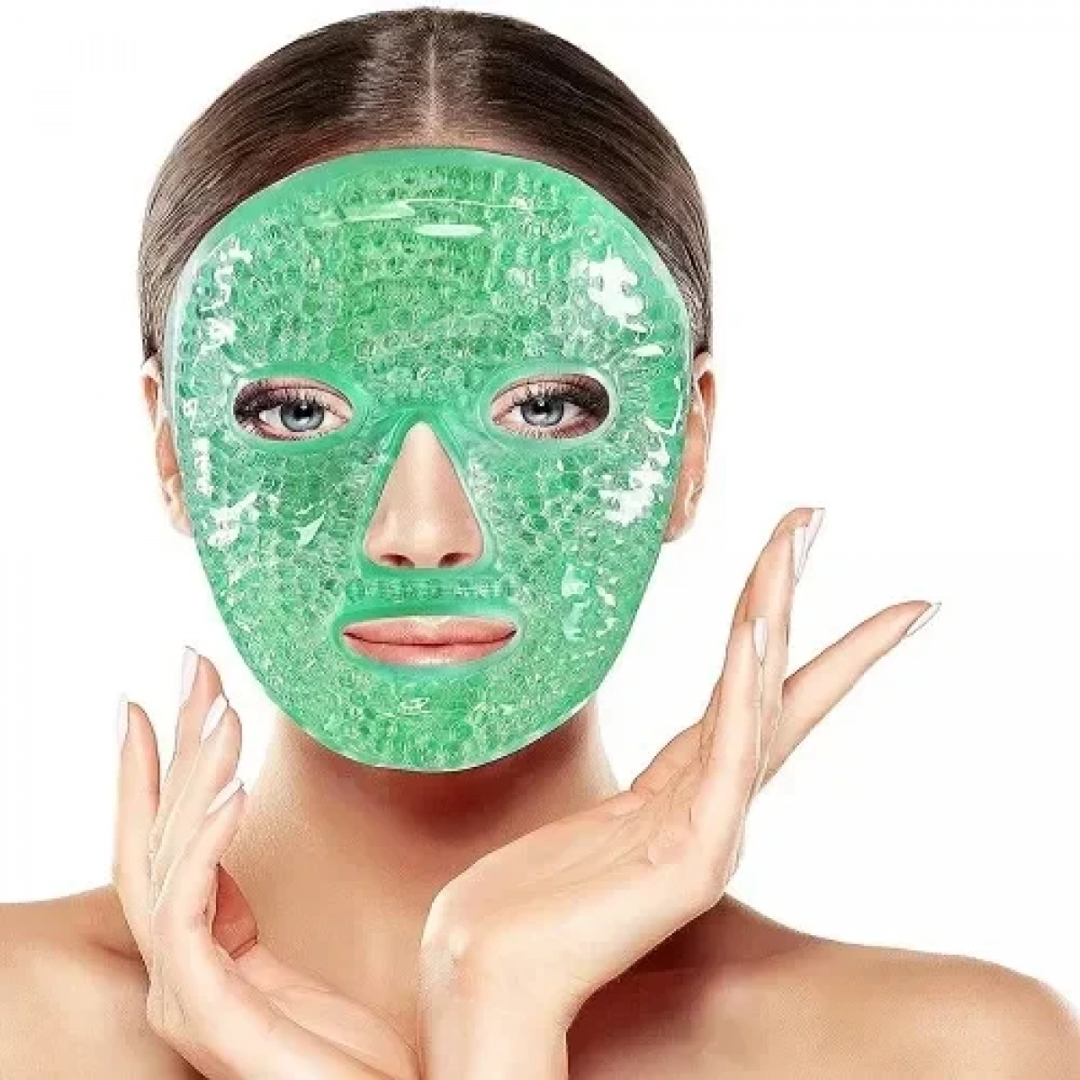 Δροσιστική μάσκα προσώπου Cooling Face Mask Latex Free And Bpa Free Πράσινη