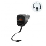 FM Transmitter αυτοκινήτου με βολτόμετρο 12V-24V με 2 USB – MP3 Player – Οθόνη LCD και 3 καλώδια φόρτισης K4