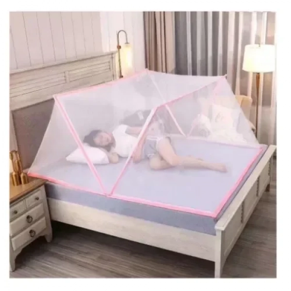 Φορητή κουνουπιέρα για κρεβάτι 160x180 cm Ροζ