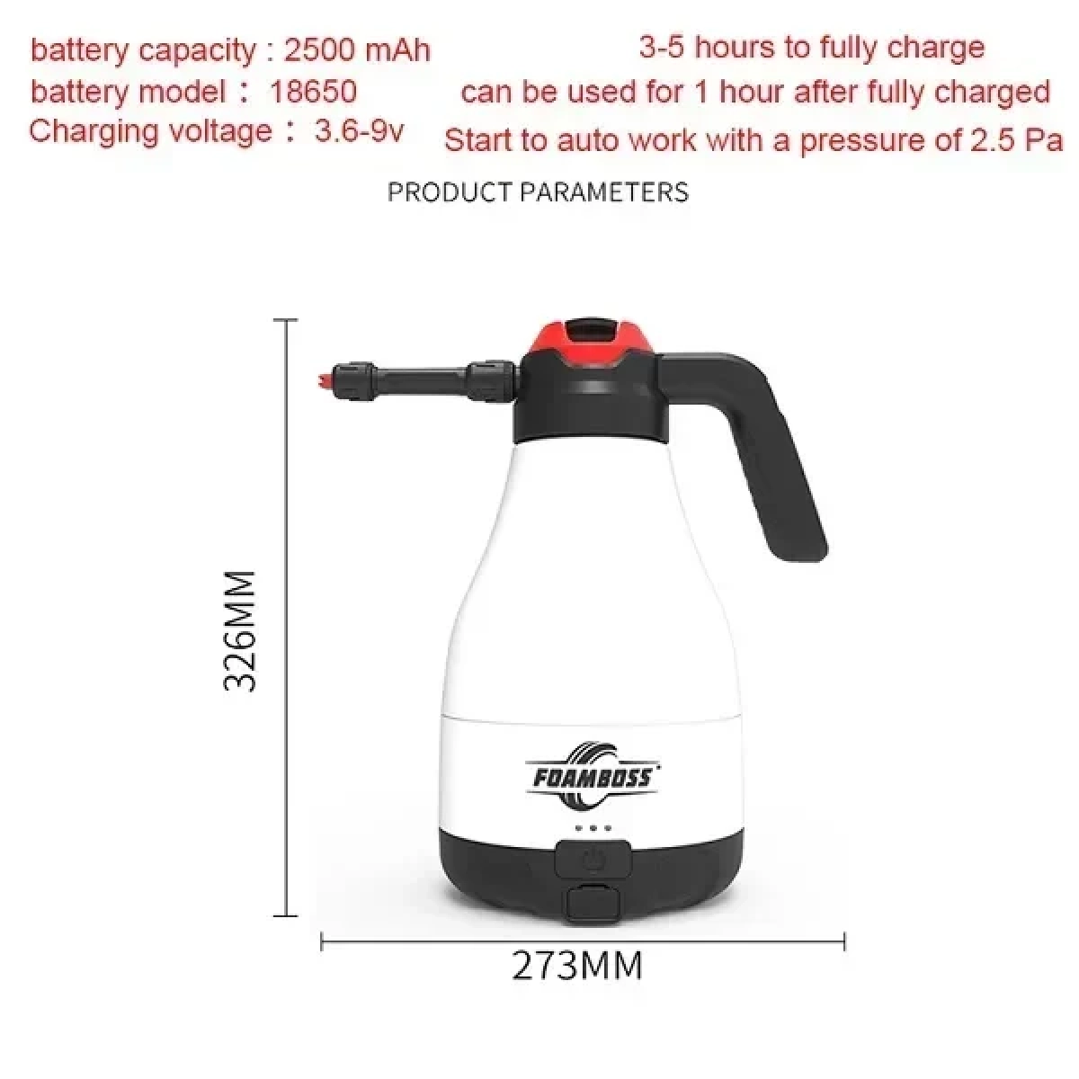 Ηλεκτικός Ψεκαστήρας Αφρού FOAMBOSS 405 LI-ION 1.8L