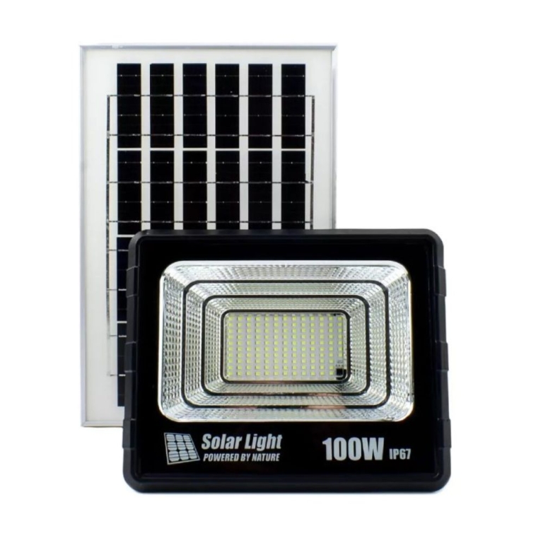 Ηλιακός Προβολέας Αδιάβροχος GDSUPER GD-100H 100W με Ξεχωριστό Ηλιακό Πάνελ & Χειριστήριο