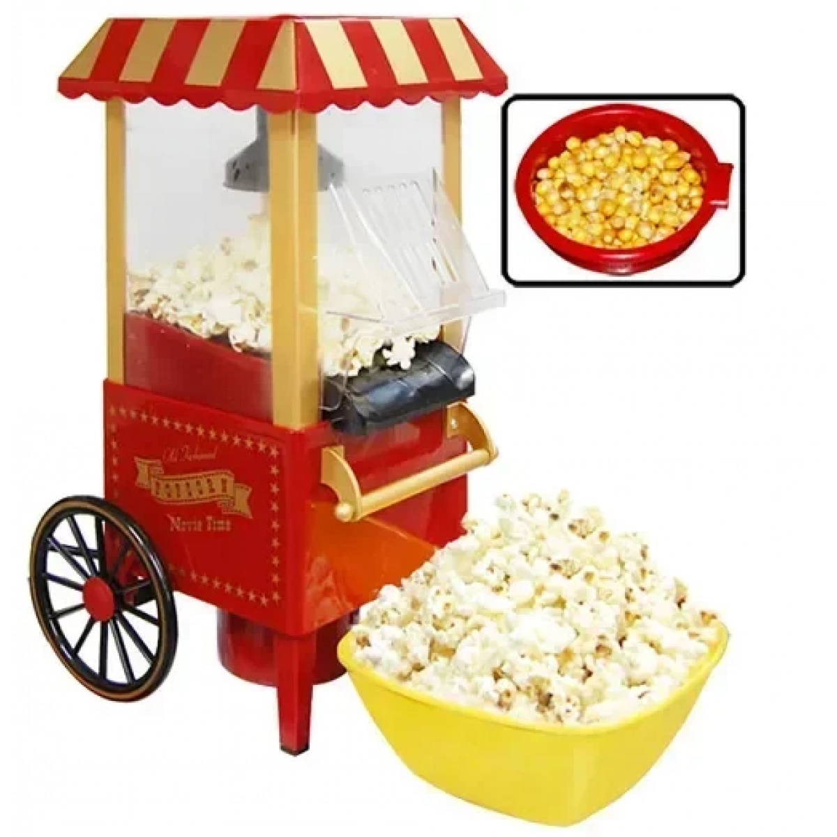 Μηχανή Pop Corn ζεστού αέρα 1200W 23x17,5x39cm κόκκινο - Image 4