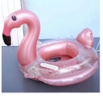 Παιδικό φουσκωτό θαλάσσης flamingo με χερούλια ροζ