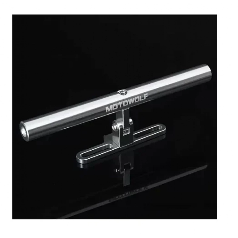 Πολυχρηστική Μπάρα Αλουμινίου Crossbar Βάση Motowolf 24cm – ασημί