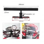 Πολυχρηστική Μπάρα Αλουμινίου Crossbar Βάση Motowolf mdl-3513 24cm – Μαύρη - Image 5