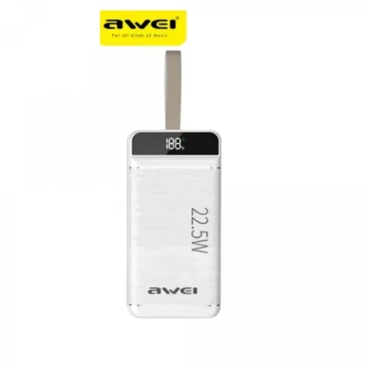 Power bank 30000mAh P140K 22.5W με ψηφιακή οθόνη Awei λευκό