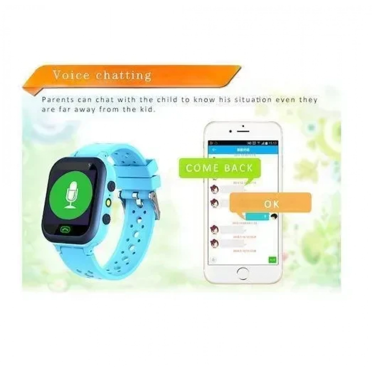 Q15 jinl Παιδικό Smartwatch με GPS και Καουτσούκ/Πλαστικό Λουράκι Μπλε - Image 3