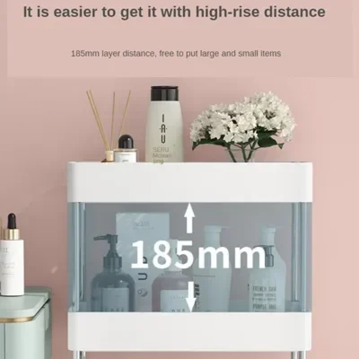Επιδαπέδια Ραφίερα Μπάνιου με 4 Ράφια και Ρόδες XYX-2020A