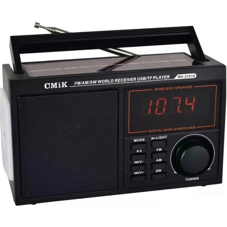 CMiK MK-2101S Ραδιόφωνο Mp3 Bluetooth Ηλιακής Φόρτισης - Μαύρο
