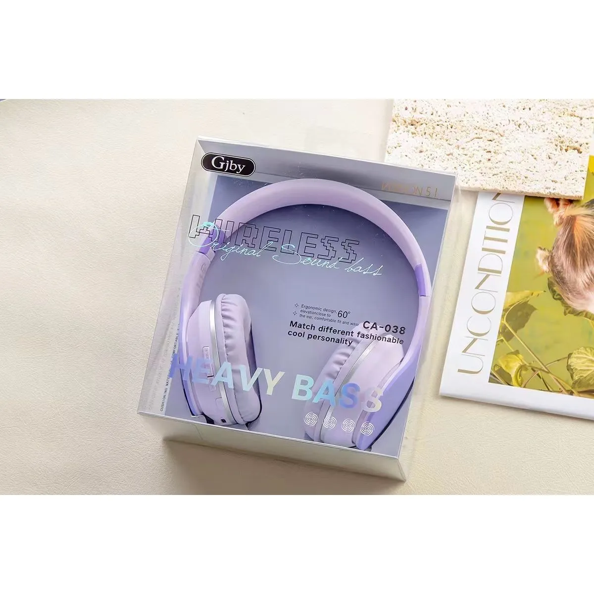 Ca-038 Ασύρματα Bluetooth Over Ear Ακουστικά Μωβ