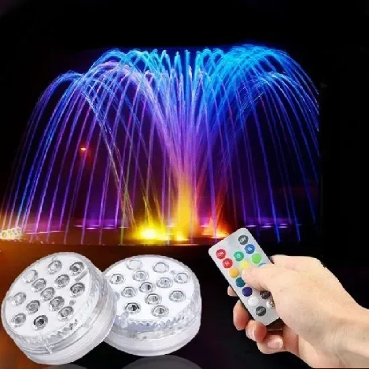 Υποβρύχιο mini Διακοσμητικό Φωτιστικό RGB με 10 smd led