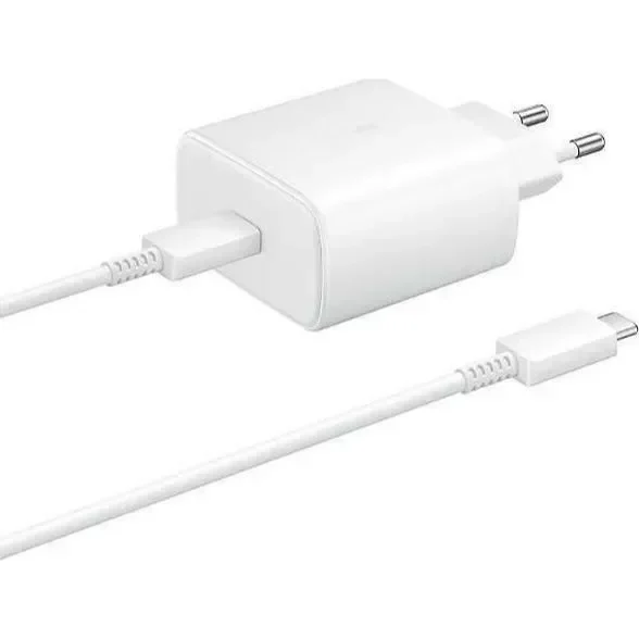 Samsung Φορτιστής με Θύρα USB-C και Καλώδιο USB-C 25W Λευκός