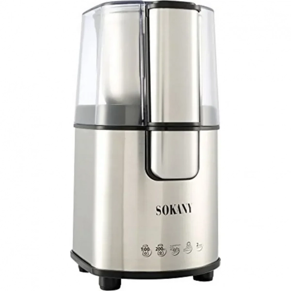 Sokany SM-3020S Ηλεκτρικός Μύλος Καφέ 200W με Χωρητικότητα 90gr Ασημί