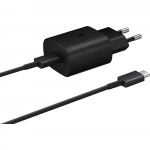 Samsung Φορτιστής με Θύρα USB-C και Καλώδιο USB-C 25W Μαύρο