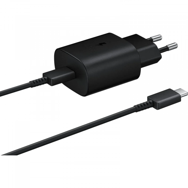Samsung Φορτιστής με Θύρα USB-C και Καλώδιο USB-C 25W Μαύρο