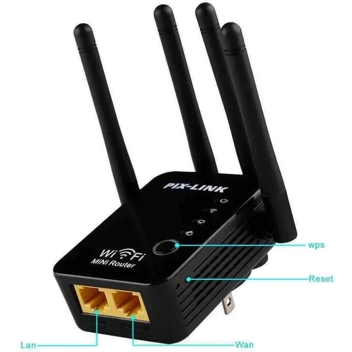 Pix-Link WR16 WiFi Extender Single Band (2.4GHz) 300Mbps με 2 Θύρες Ethernet