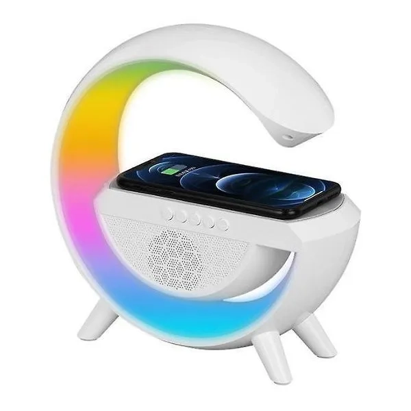 3in1 Wireless Charger Ηχείο Bluetooth 5W με Ραδιόφωνο Rgb Λευκό BT2301