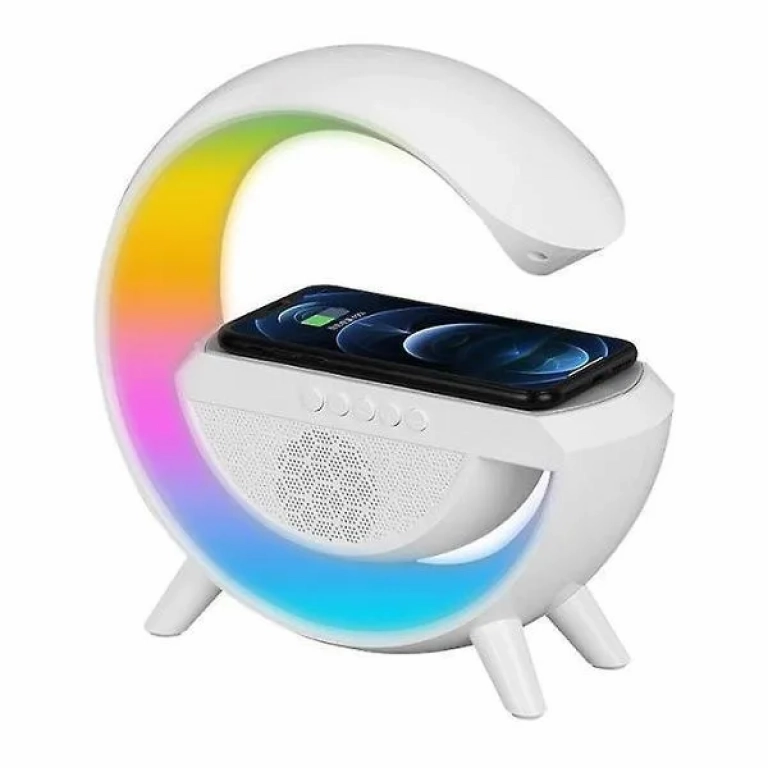 3in1 Wireless Charger Ηχείο Bluetooth 5W με Ραδιόφωνο Rgb Λευκό BT2301