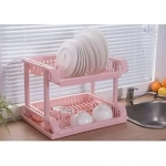 Στραγγιστήρι Νεροχύτη Διώροφο Πλαστικό Ροζ