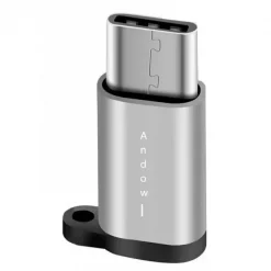Andowl Q-Z04 Μετατροπέας micro USB male σε USB-C female Ασημί