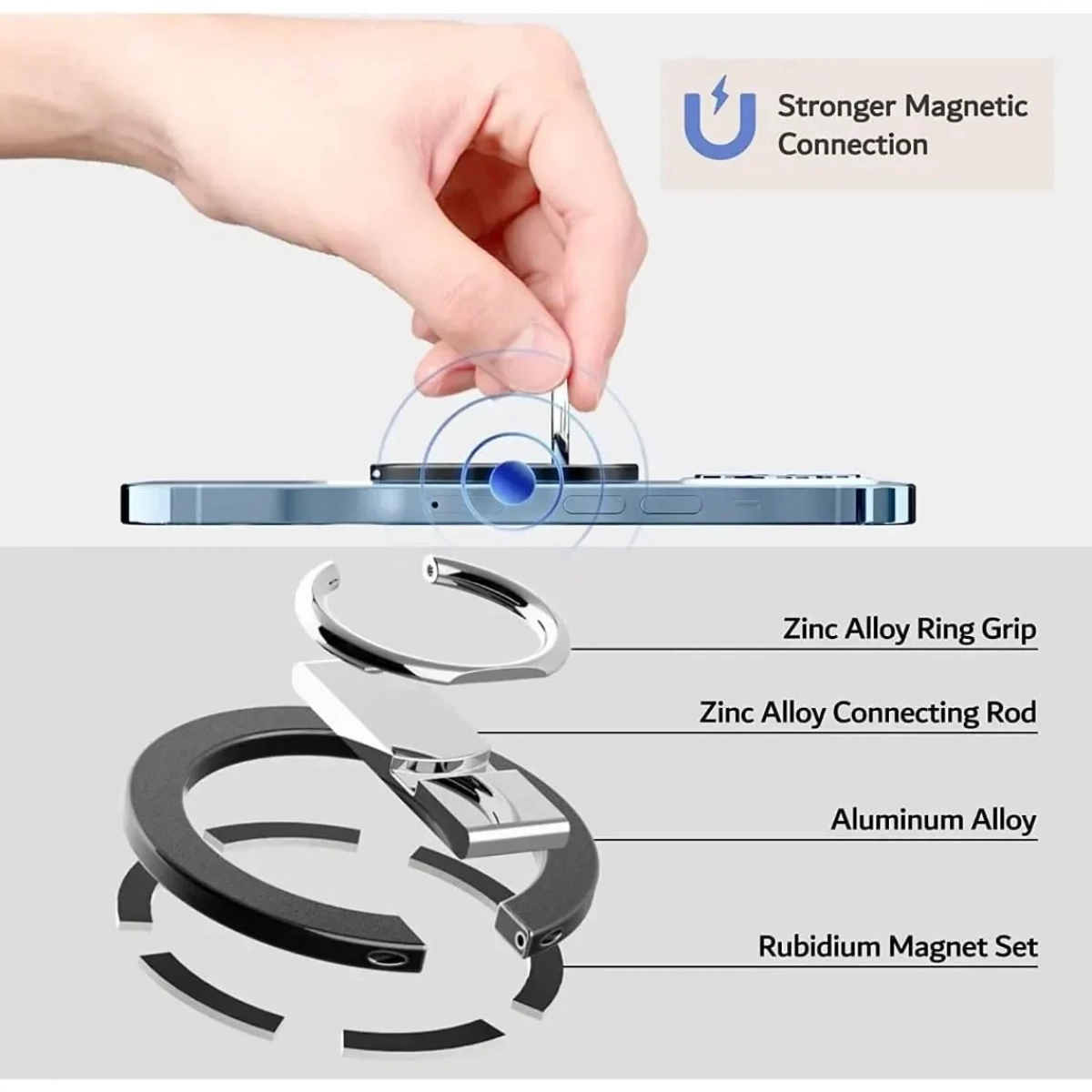 Bάση δαχτυλιδιού τηλεφώνου MagSafe TN-010 για iPhone Μαύρο