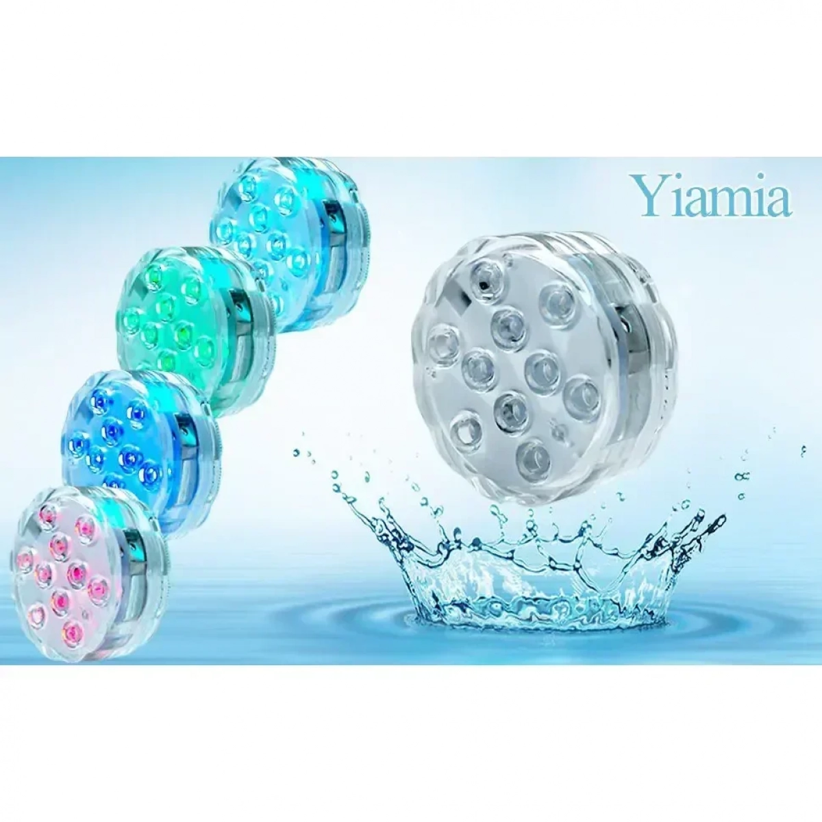 Υποβρύχιο mini Διακοσμητικό Φωτιστικό RGB με 10 smd led