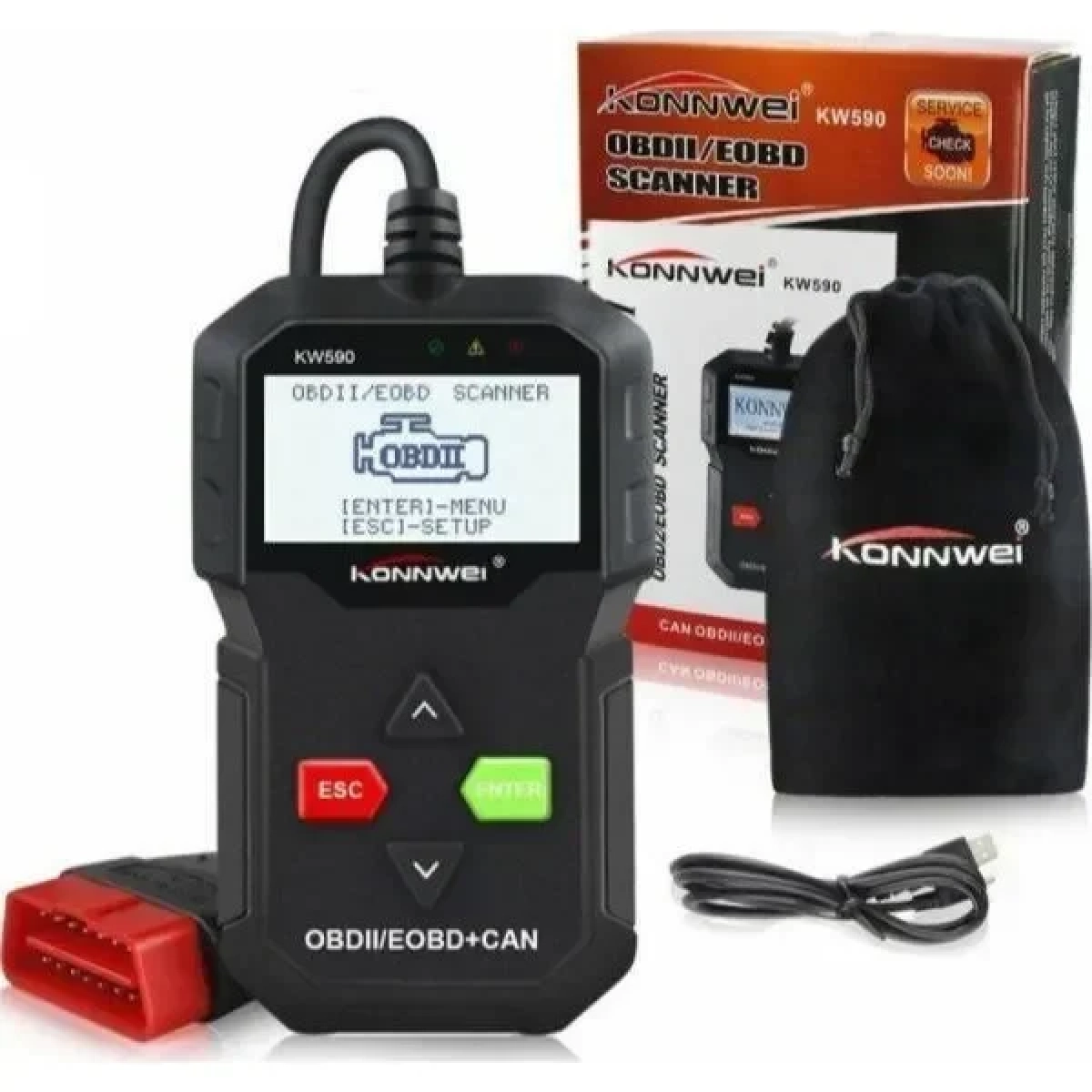 Konnwei KW590 Διαγνωστικό Αυτοκινήτου Ψηφιακό OBD 2 με Καλώδιο