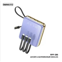 Remax RPP-286 Mini Power Bank 10000mAh με 2 Θύρες USB-A και Θύρα USB-C - Μωβ