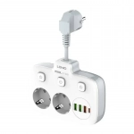 Πολύπριζο 2 θέσεων με διακόπτη και 3 USB 2500W Ldnio SE-2435 λευκό
