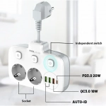 Πολύπριζο 2 θέσεων με διακόπτη και 3 USB 2500W Ldnio SE-2435 λευκό
