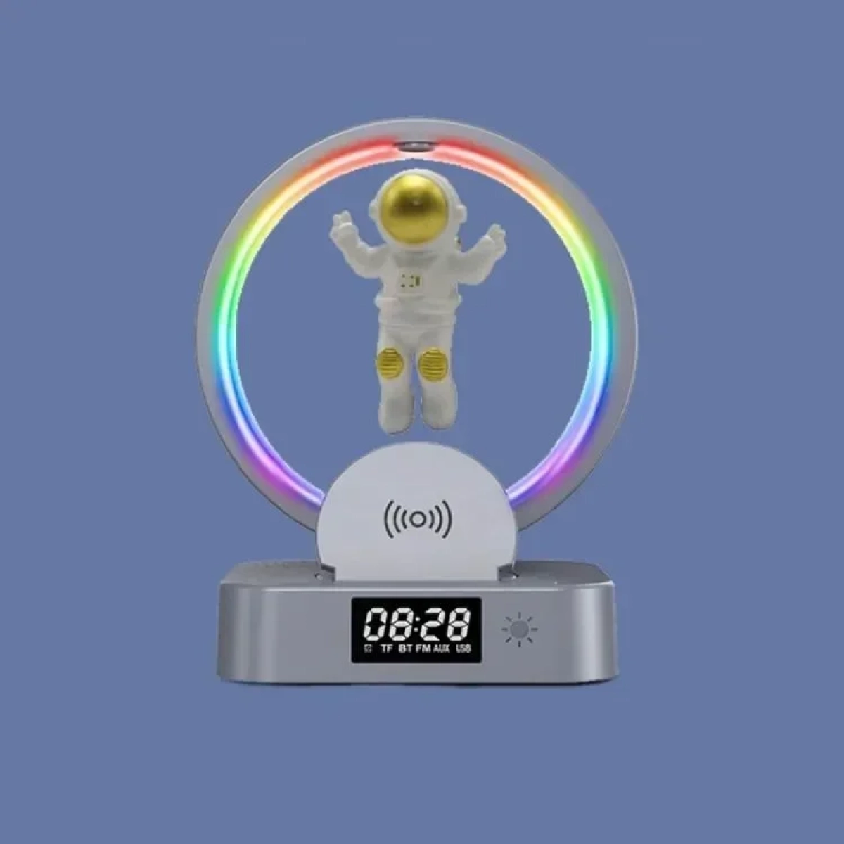 Επιτραπέζιο ρολόι LED - Ξυπνητήρι - Ηχείο RGB - Ασύρματος φορτιστής (Y-558 G)