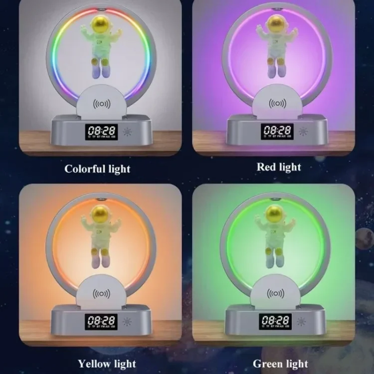 Επιτραπέζιο ρολόι LED - Ξυπνητήρι - Ηχείο RGB - Ασύρματος φορτιστής (Y-558 G)