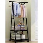 Κρεμάστρα ρούχων με τροχούς - Triangle Clothes Rack 55x42x160cm, Μαύρο