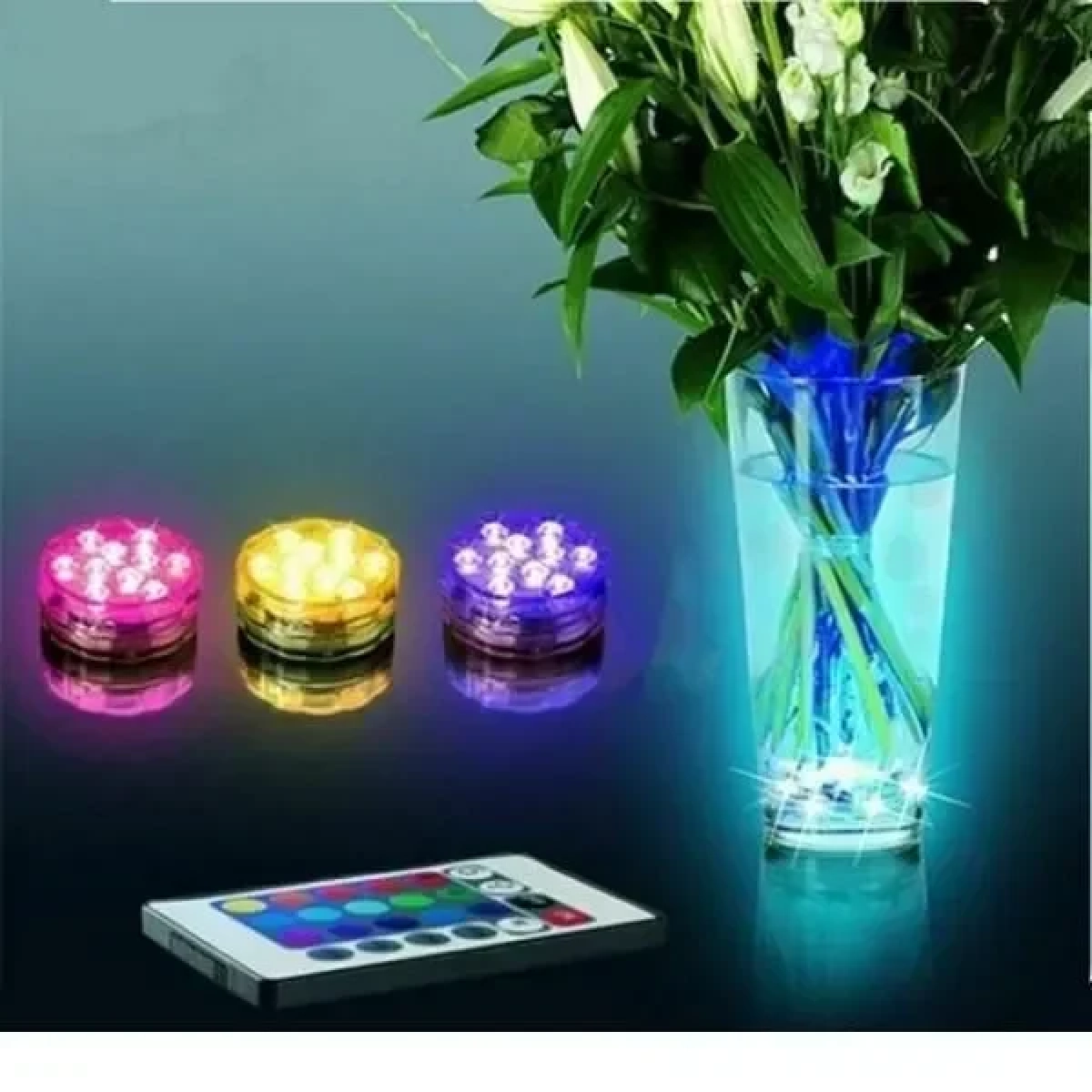 Υποβρύχιο mini Διακοσμητικό Φωτιστικό RGB με 10 smd led