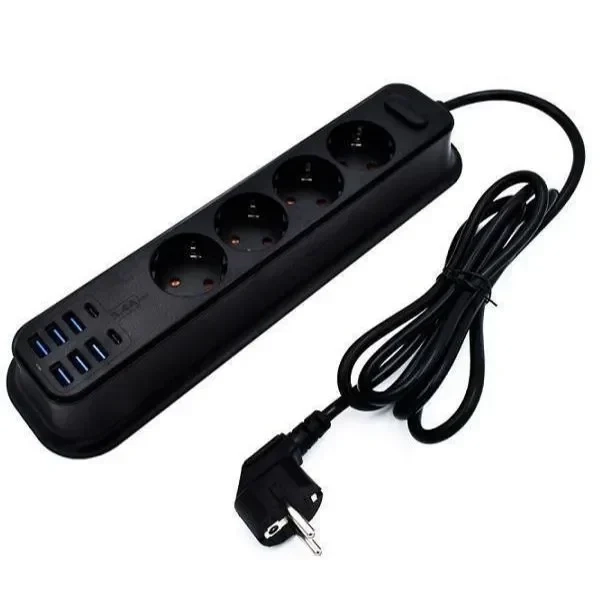 Πολύπριζο Ασφαλείας με 4 Σούκο & 8 USB Θύρες 3.4Α 17W Moxom MX-ST05 – Μαύρο