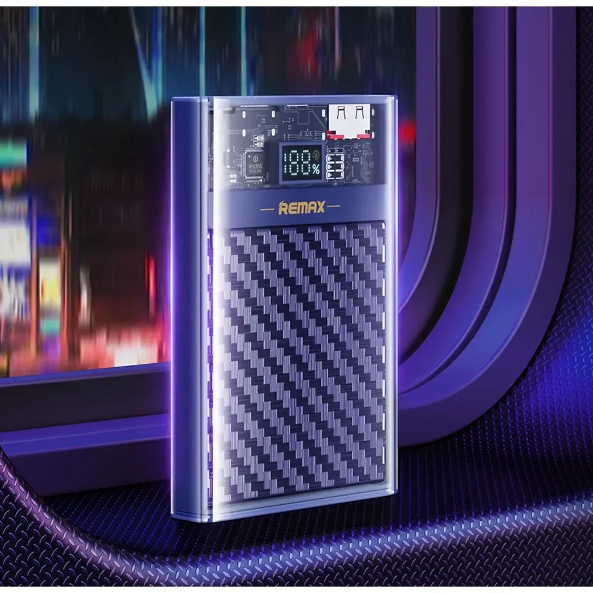Remax RPP-551 Power Bank 10000mAh με Θύρα USB-A και Θύρα USB-C Power Delivery Μπλε