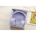 CA-038 Ασύρματα Bluetooth Over Ear Ακουστικά Μωβ
