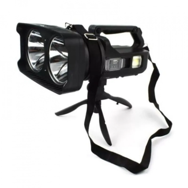 Φακός LED Floodlight με Τρίποδο, Μπλε/Κόκκινη Σήμανση & Powerbank Andowl Q-LED5123 – Μαύρο