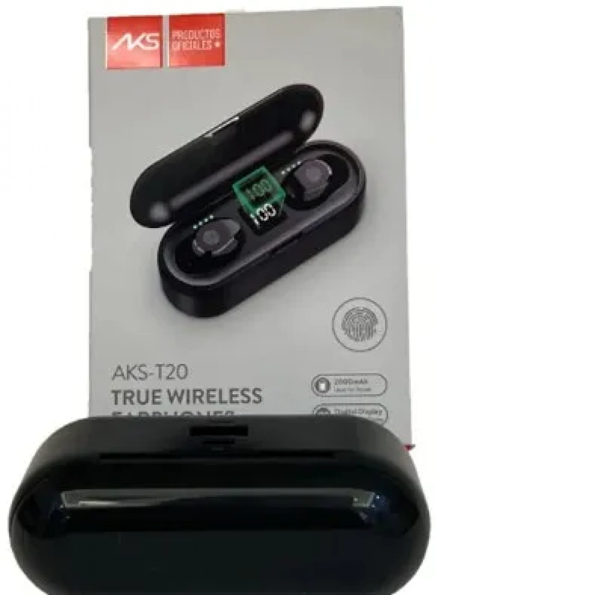 Aks T20 Ασύρματα ακουστικά Bluetooth με βάση φόρτισης Μαύρα
