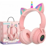Unicorn STN-27 Ασύρματα Over Ear Ακουστικά Ροζ