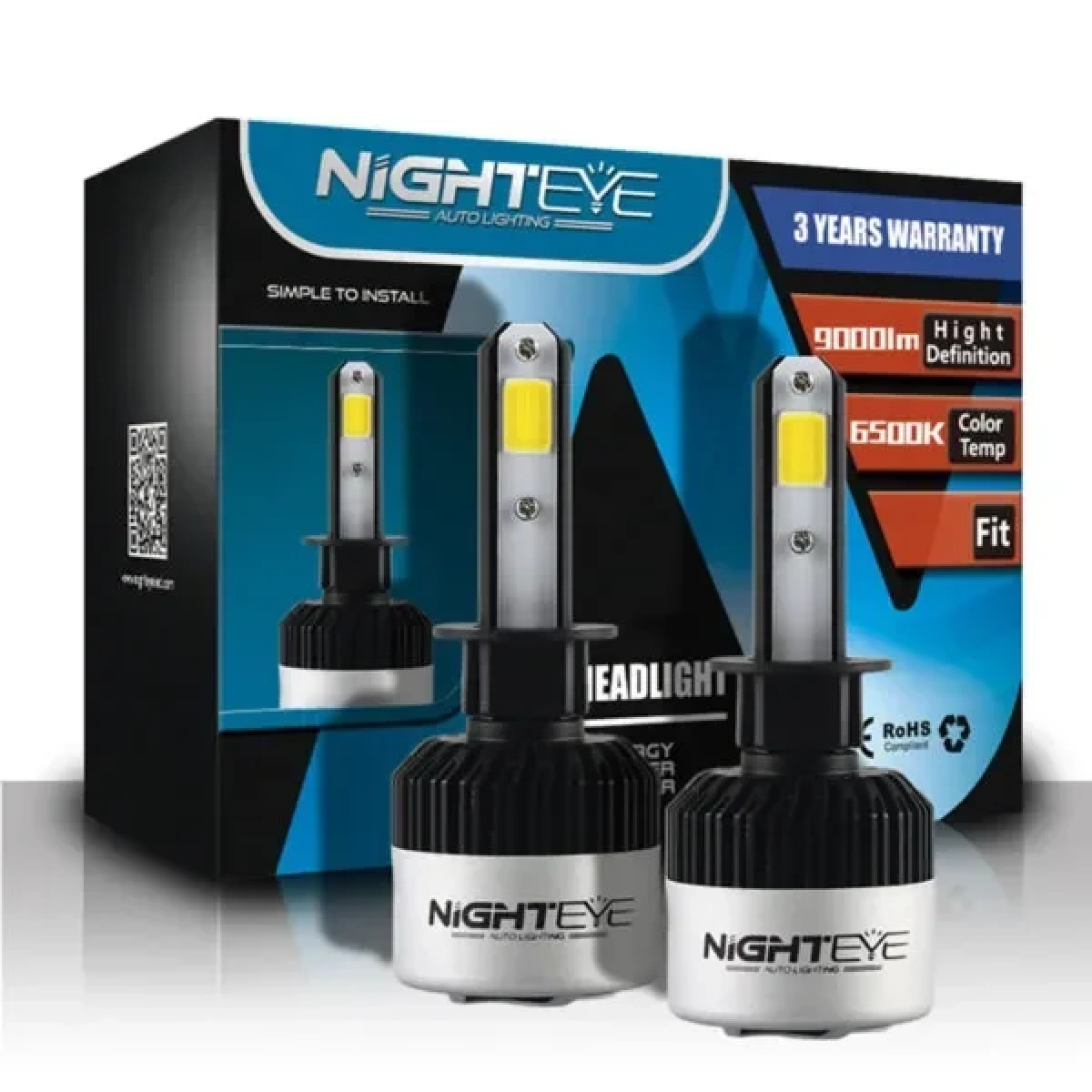 Nighteye Λάμπες Αυτοκινήτου a315 H4 / S2 LED 6500K Ψυχρό Λευκό 12V / 24V 72W 2τμχ