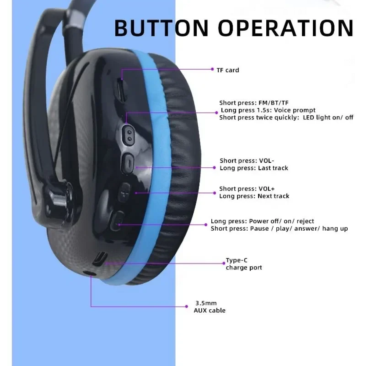 Andowl Q-E52 Ασύρματο Over Ear Gaming Headset με σύνδεση USB