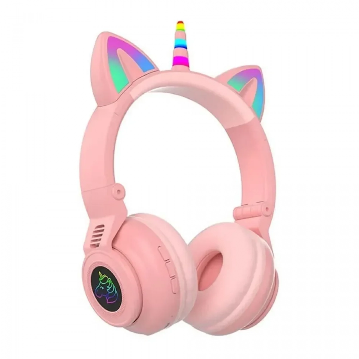Unicorn STN-27 Ασύρματα Bluetooth Over Ear Ακουστικά Ροζ - Image 3