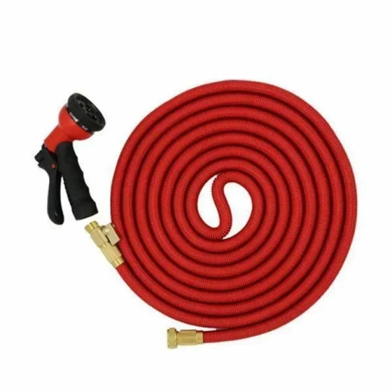 Magic Garden Hose Expandable Magic Rubber Επεκτεινόμενο Λάστιχο Κήπου & Βεράντας 50m σε Κόκκινο χρώμα