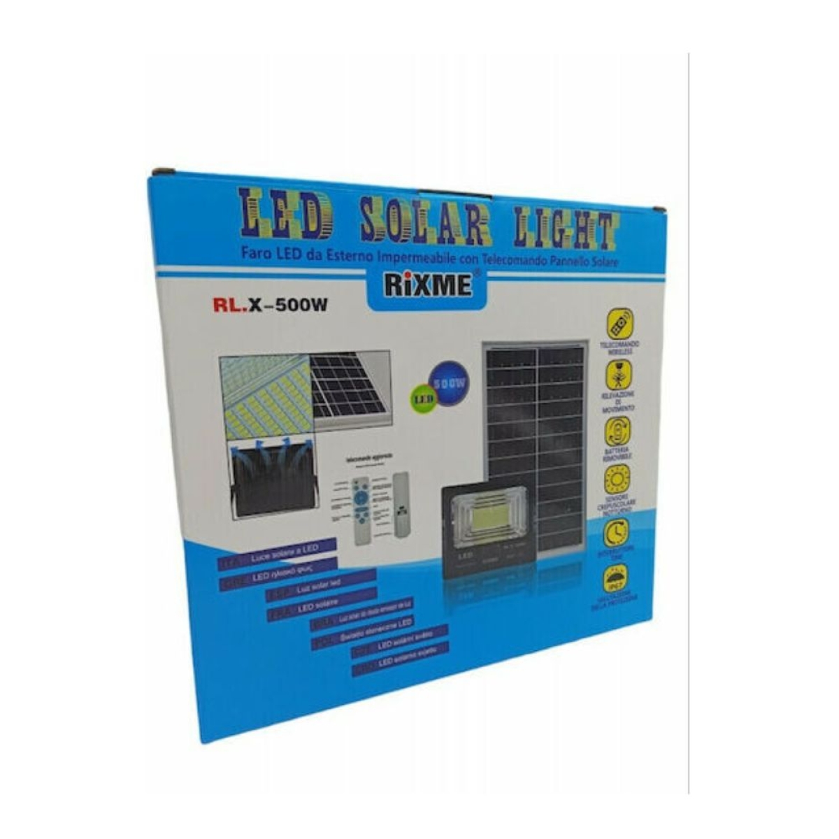 Αδιάβροχος ηλιακός προβολέας 500W 46000LM με τηλεχειριστήριο Rixme RL.X-500W