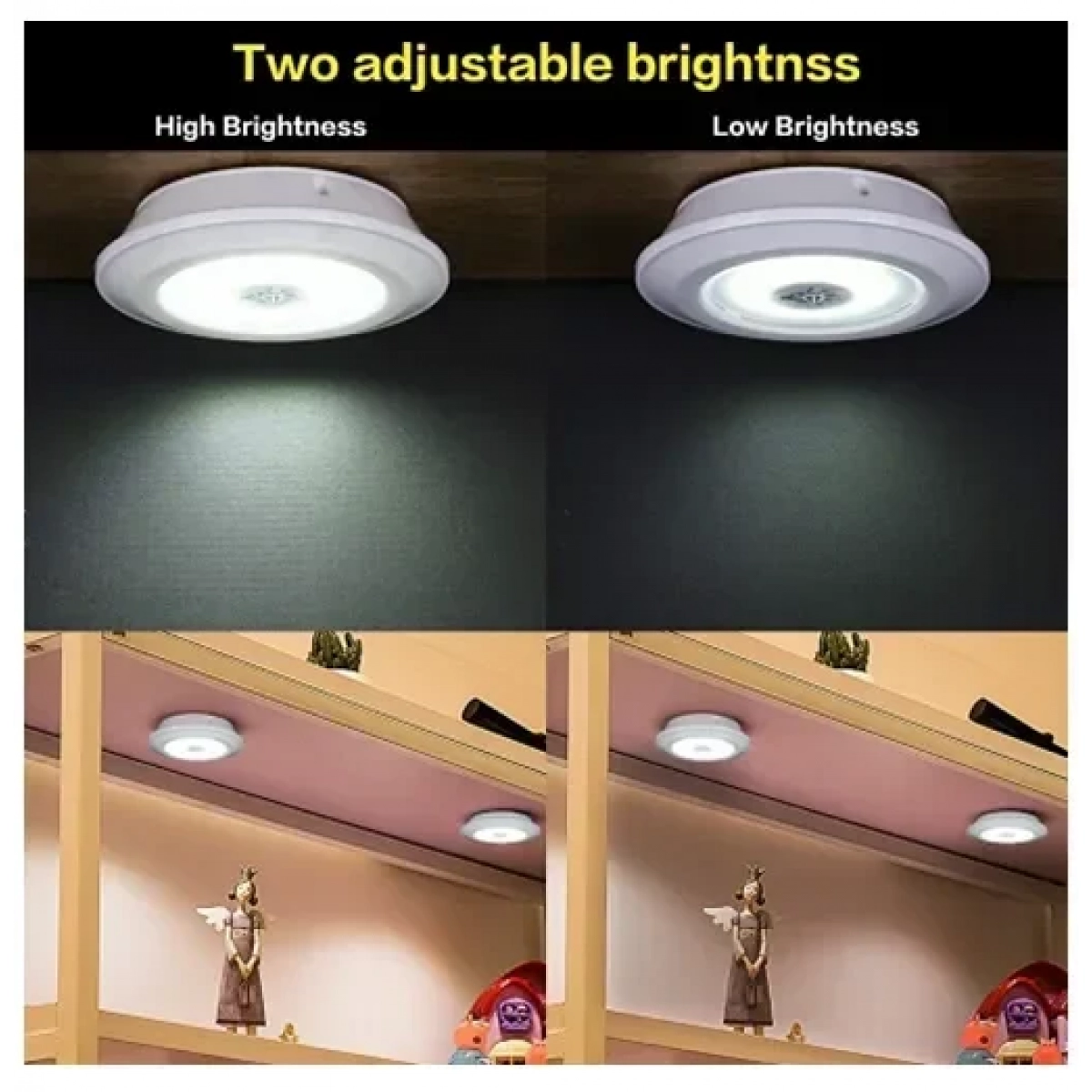 Ασύρματα σποτάκια LED 3 τεμάχια με τηλεκοντρόλ για εσωτερικούς χώρους - Image 5